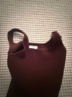 Babaton Ribbed Tank in Burgundy